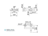 MEDIDAS MONOMANDO PARA BAÑO Y DUCHA  X-ALPHA BRUMA